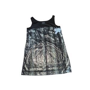 New J Taylor Sequin Snakeskin Print Scoop Neck Mini Tank Dress 18W Brown Grunge